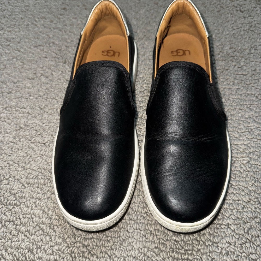 UGG Women’s Black Leather Slip-Ons